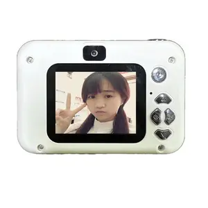 Kids CMOS Digital Point & Shoot Camera - High-Def Dual Lens, 13x8cm Compact Durable, Rear Lens, Rechargeable, Button Operation, Photo & Video Recording, Mobile Sync Transfer, Premium White, 32GB Capacity, Portable for Travel Students
