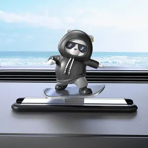 Car Dashboard Decor-Skateboarding Bear Cute Funny Car Accessories for Men Women Dashboard Ornament for Car Interior