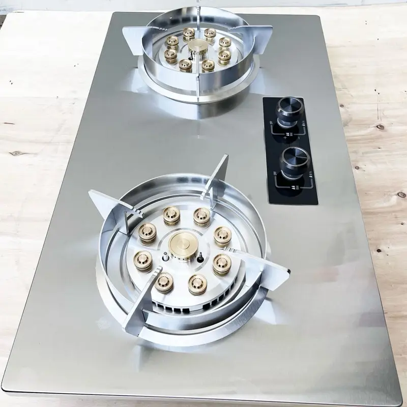 Stainless Steel Drop-In Propane (LP) Countertop Jet Stove with Double Burners, Kitchen Cooktop Appliance