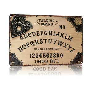 Vintage Ouija Board Wall Art Metal Sign —Aluminum 8X12Inch For Wall Decoration In Bathroom, Bedroom, Living Room, Outdoor And Anywhere