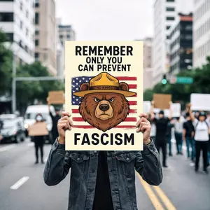 No Kings Protest Sign, Bear Refuse Fascism Political Activist Rally Sign, ICE Protest, Anti Trump Protest Poster