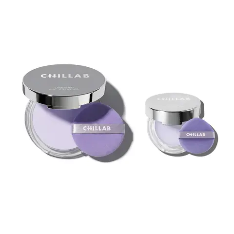 Chillab Lavender Matte Powder Duo Full Size & Mini Oil Control Invisible Matte Finish Lightweight for All Skin Tones Gel Like Formula