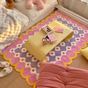 Pink Cherry Blossom 3D Art Rug for Living Room and Bedroom Tufted Elegant Floral Design