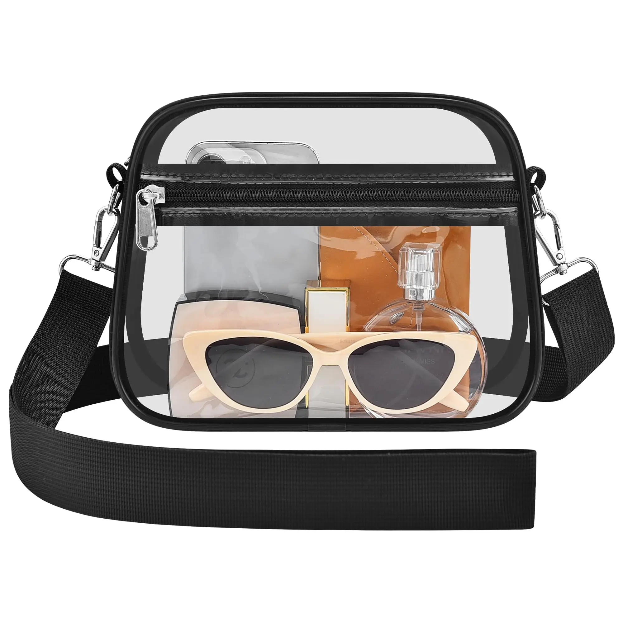 Clear Bag for Stadium Events Clear Messenger CrossBody Bag Suitable for Concert Outfits , Sports Events,Travel,Sporting,Work Bag
