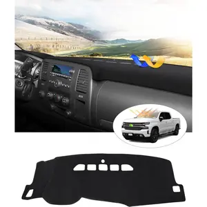 Silverado Dash Cover - For Chevy Silverado/GMC Sierra 1500 2500HD 3500HD 2007-2013 |   Suede Dashboard Cover for Silverado Accessories |   Non-Slip Silicon