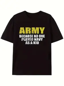 ARMYBE~1 Unisex  Summer Short-Sleeve Printed T-Shirt, Pure Cotton 220G