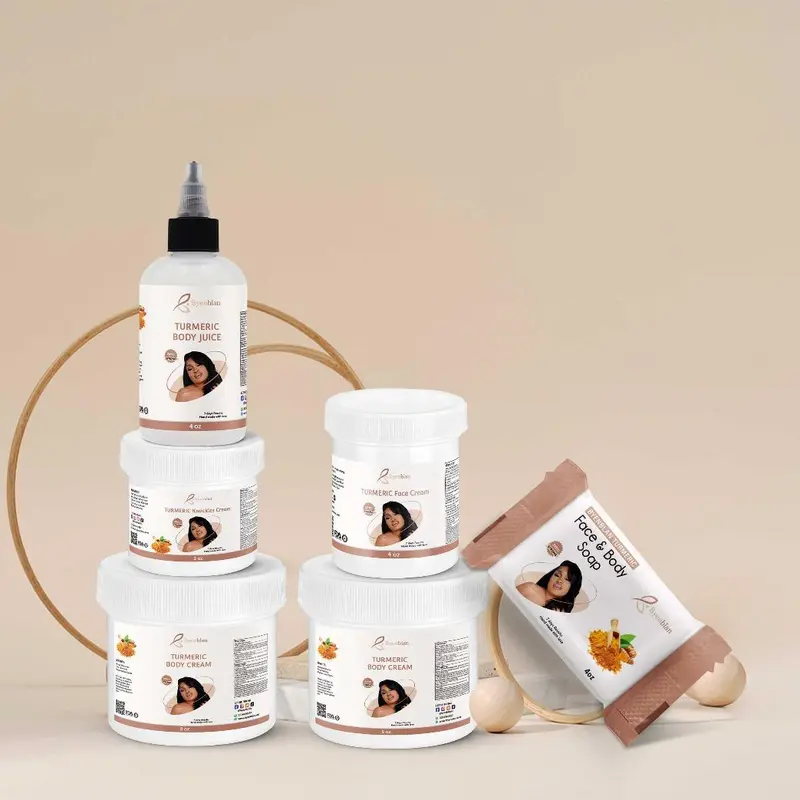 Byenblan Turmeric Cream - Brightening Skincare medium Set with 6 Products for Skin Tone, Dark Spots, and Aging Reduction, Moisturizing Properties