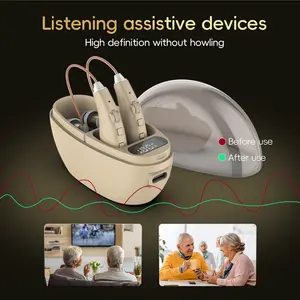 Rechargeable Ear Hook Hearing Aids, Soft Silicone Hooks, High Clarity Noise Reduction, Suitable for Hearing Impaired