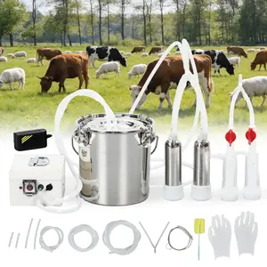 Portable Electric Milking Machine for Goats & Sheep – 3L & 6L 304 Stainless Steel Buckets, Adjustable Pulsation, Safe-Grade Silicone Cups, Wireless Rechargeable Battery, Livestock Handling