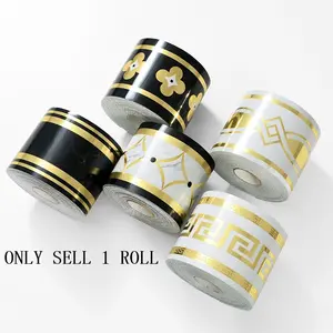 1 Roll, 3.94in*196.85in Self-Adhesive Baseboard Stickers are easy to tear and apply, and also easy to clean. Suitable for door frames, living room and floor protection strips, TV background walls, and bathroom wall stickers.