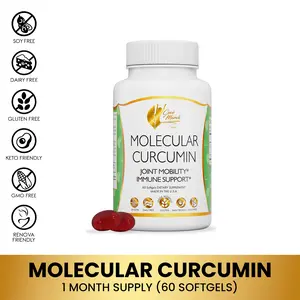 Coco March N.M.D Molecular Curcumin Dietary Supplement, Joint Mobility and Immune Boosting Wellness Supplement for Adults - 60 Softgels per Container