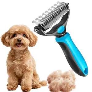 Universal Pet Detangling Comb for Dogs Grooming Tool Double-Sided Stainless Steel for Coat Care & Shedding Removal Easy to Use Essential Grooming Roller Hair Portable outdoorfun cat