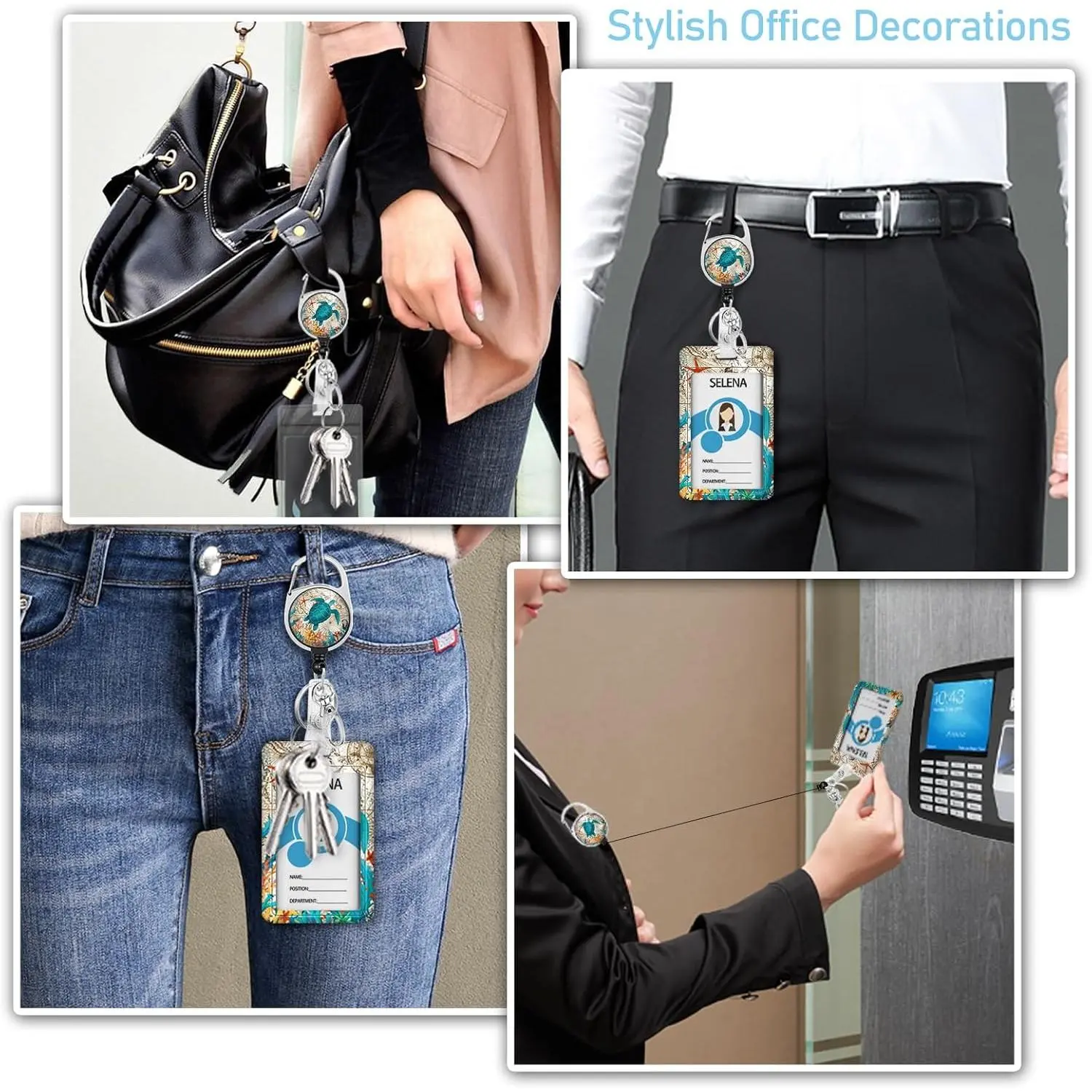 ID card lanyard, badge holder with retractable reel clip, cute turtle design name tag lanyard, stand-up ID card protector, widely applicable, exquisite gift, simple ID card holder ID card lanyard, badge holder with retractable reel clip, cute turtle design name tag lanyard, stand-up ID card protector, widely applicable, exquisite gift, simple ID card holder