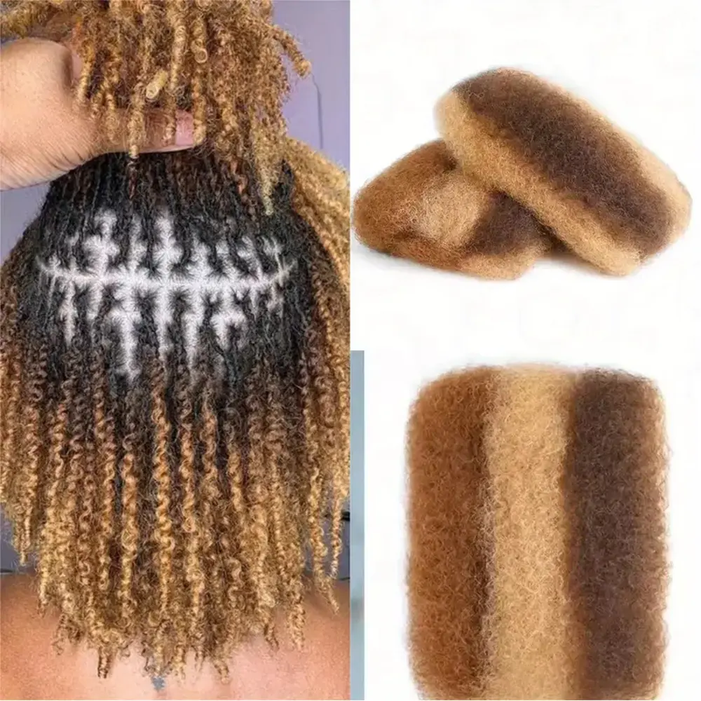 Afro Kinkys Bulk Human Hair 18inch  427/30 Soft 4c Kinky-Curly For Mini Twists Dreadlocks Extensions Repair Locs Micro Locs Human Braiding Hair Hair Weave Hairline Topper