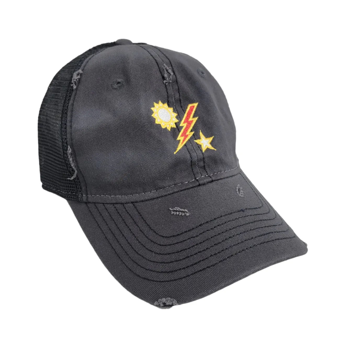 Red Lightning Bolt 75th DUI Outline Cap