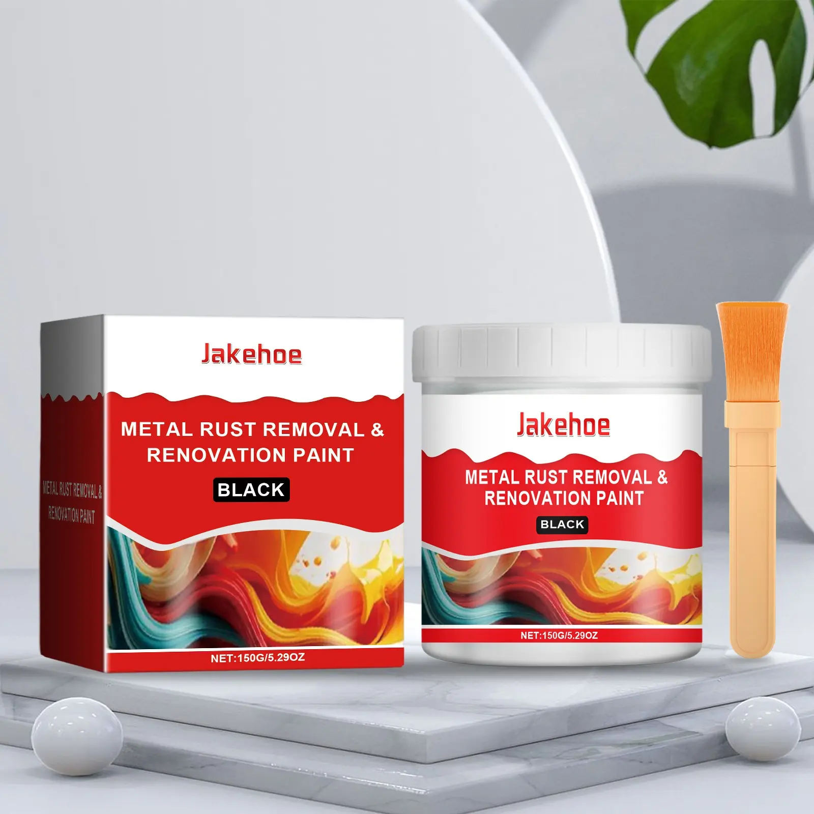 Jakehoe Water-Based Metal Rust Proof Paint, Waterproof Anti-Rust Metal Primer, Durable Multi-Color Options, Ideal for Renovation