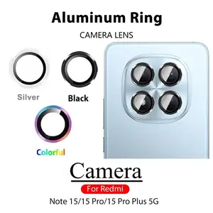 Phone Camera Lens Film For Xiaomi Redmi Note 15Pro Plus 5G Matel Ring + Tempered Glass Redmy Note15Pro Note15 4G 15Pro＋ 15pro