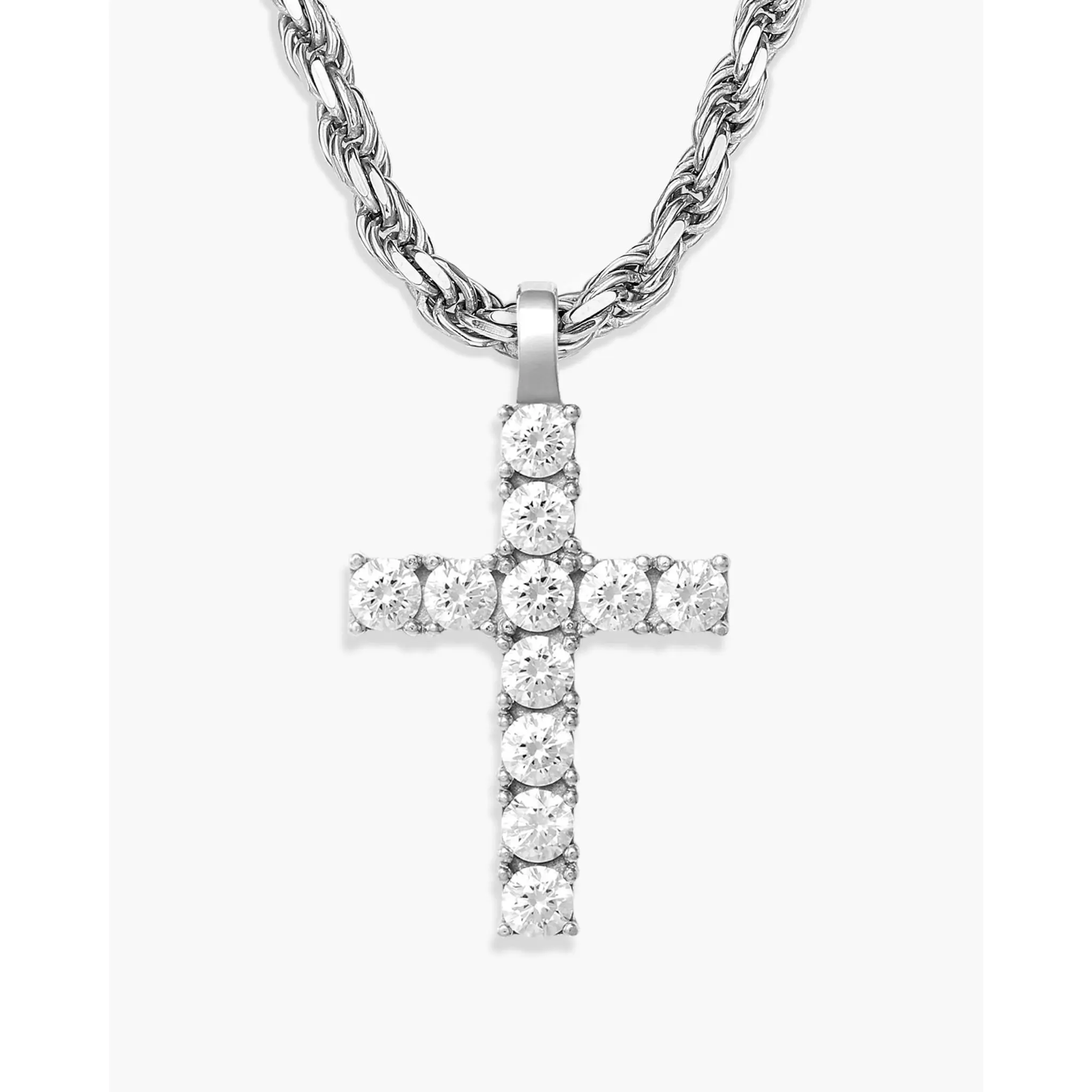 Micro Studded Cross Pendant - Silver Micro Studded Cross Pendant - Silver
