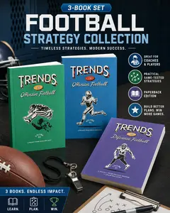 Football Strategy Collection 3-Book Paperback Set – Offensive & Defensive Football Playbook Bundle, Coaching Guide for Players
