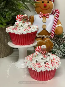 Christmas Gingerbread  Peppermint Mocha Mini Pie / Candyland / tier tray decor / Fake Bake