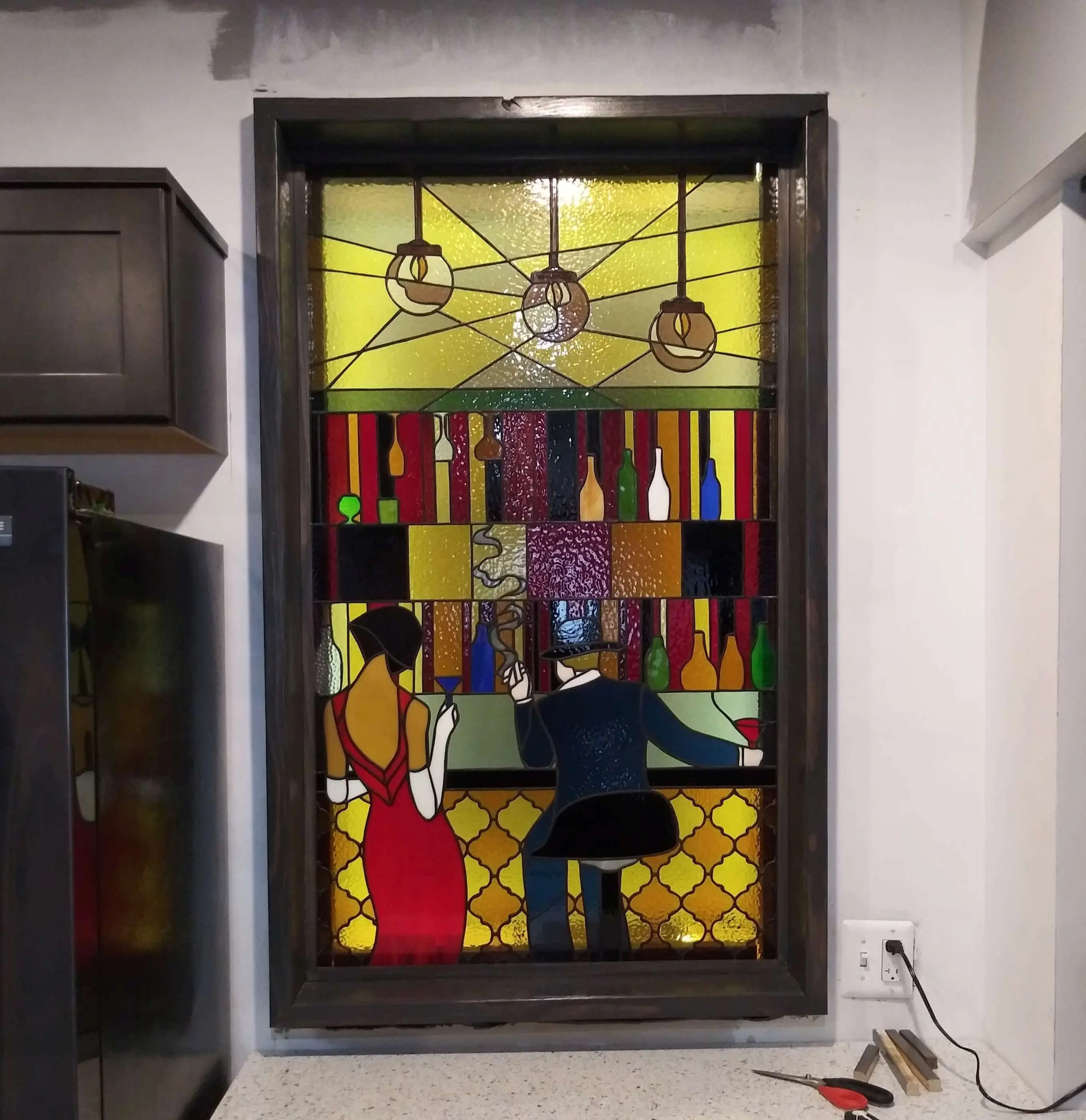 Stained Glass Window - W-383 Bar Scene