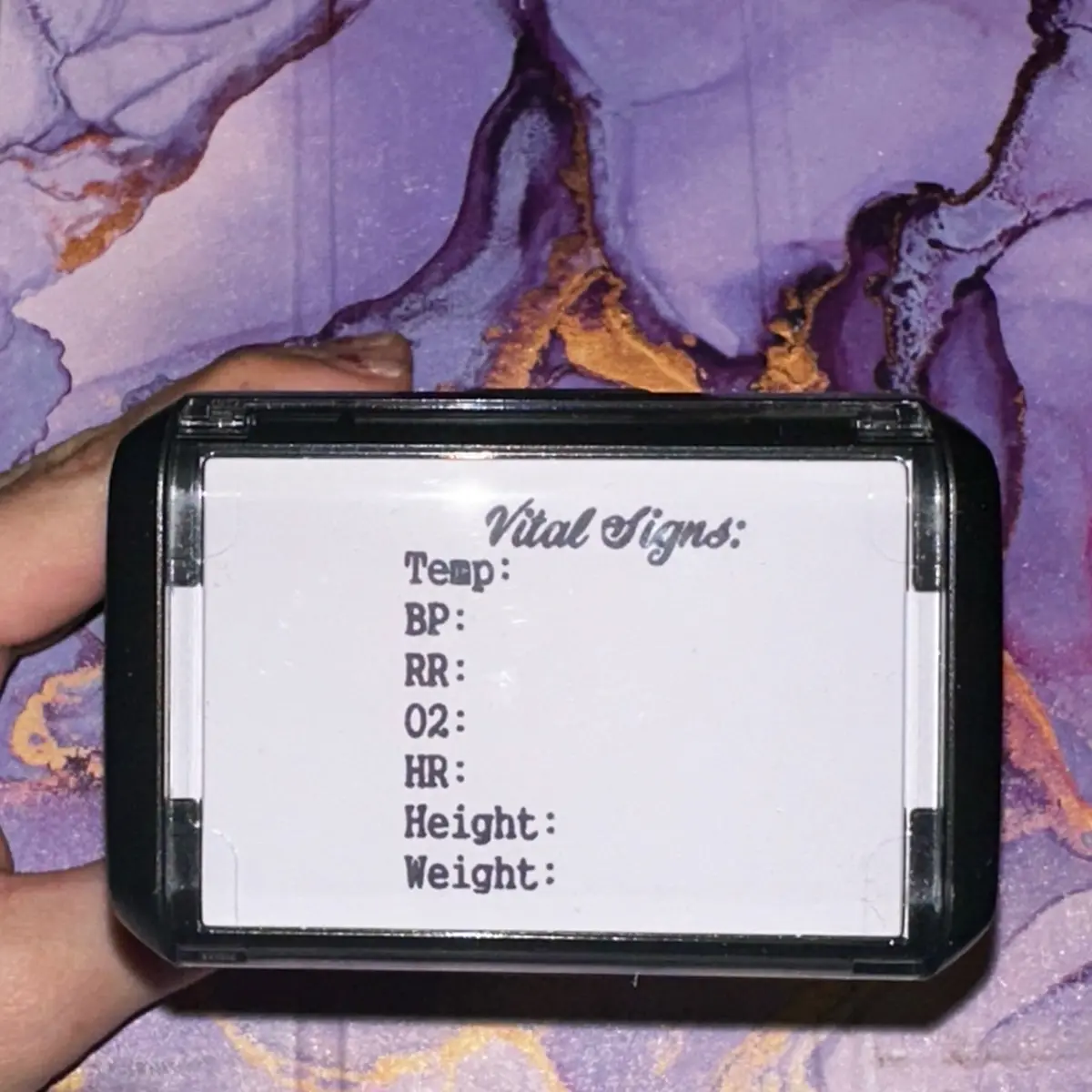 Vital Signs Stamp with height and weight!