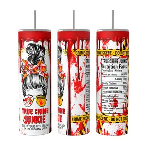 Messy Bun TC Junkie 20 oz Tumbler Coffee Drinkware Insulated Lid Skinny Portable Thermal Flask Mug with Lid and Straw for Hot & Cold Drinks