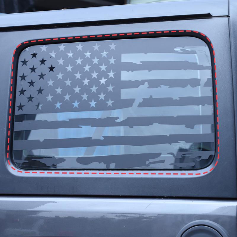 For 2018+ Jeep Wrangler JLU 4 Door Rear Window Decals Vinyl American Flag Stickers Vinyl Car Accessories Vehicle Exterior Decoration