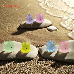 6 Piece Resin Octopus Decorations, Colorful Handmade Handcrafted Crafts for Aquariums, Gardens, Pools, Cars, Home Decoration, Valentine's Day Gift