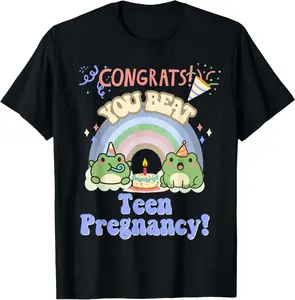 Funny 20Th Birthday Congrats You Beat Teen Pregnancy Frog T-Shirt