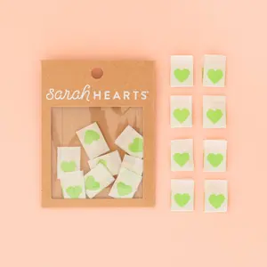 Green Heart Woven Labels  - Sewing Woven Clothing Label Tags