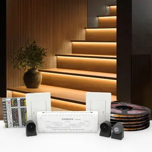 KMG-3233 Motion-Activated LED Stair Lighting Kit, 48" Long Cuttable Strip Light for Indoor LED Stair Lights Warm White 3000K