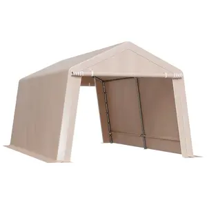 VEVOR Outdoor Storage Portable Shed 10x15 ft Waterproof Canopy Garage Tent 2 Doors