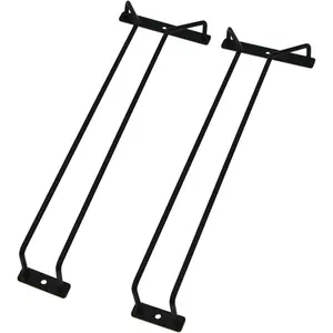 14-Inch Black  Glass Rack, Under Cabinet  Glass Holder, Stemware Rack, Hanging Stemware Holder, Set of 2