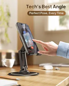 Ioss, tMaary Cell Phone Holder Height and Angle Adjustable Cell Phone Holder Universal Holder for Leisure, Business, Office, Home with Anti-Slip Base and Convenient Charging Port, Fits All Smart Phones Cellphone Smartphone Stand Mount