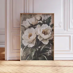 Vintage Floral Print, Antique Rose Printable Wall Art, Pink Flower Sketch, Botanical Farmhouse Décor, Flower, Unframe