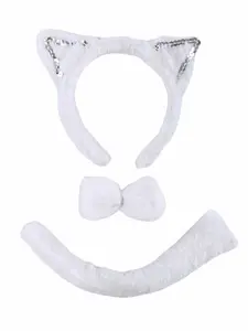 White Cat Girls Headband Ears, Kid or Adult Size Costume Accessories