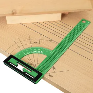 Precision Carpenter Framing Square for Measuring and Marking - 300mm Aluminum Alloy T-Square Woodworking Edge Ruler with Support Lip, Framing Tool for Professional Carpentry Use, Hardware