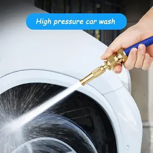 1pc High-pressure Brass Adjustable Hose Nozzle, High-pressure Gun Car Washing Copper Straight Gun Garden Watering Hose