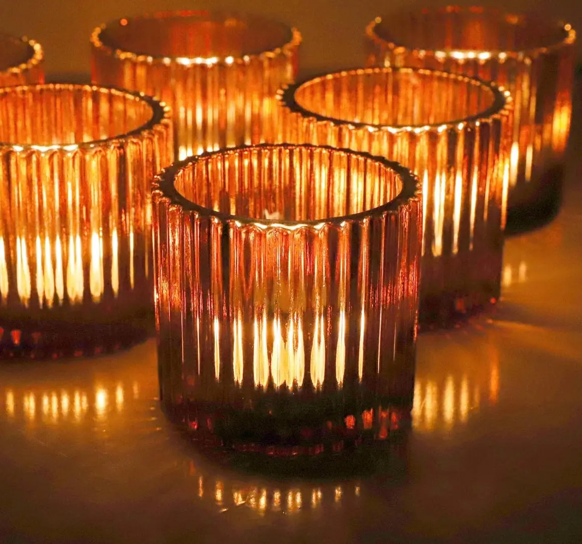 Amber Candle Holder Set