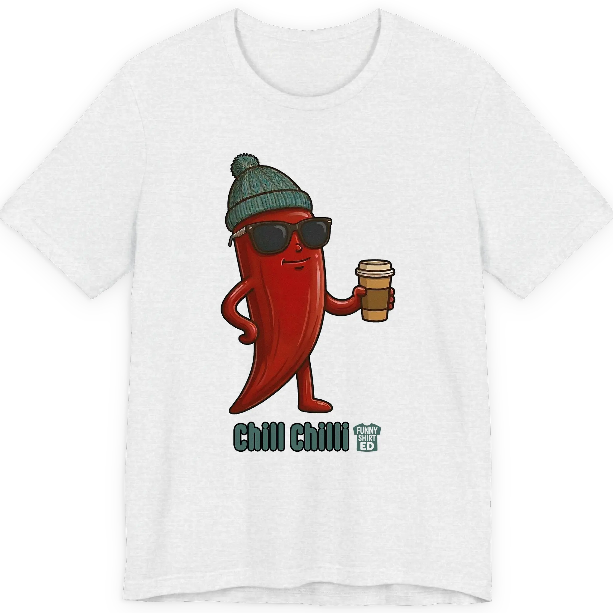 CHILL CHILLI - Funny Shirt Pun - Bella + Canvas - Vintage Unisex T-Shirt, Soft Heather Fabric, Sizes S to 3XL - Sarcastic Funny Shirted Tee Top