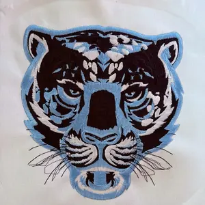 Embroidery Panther for 10x10 Picture Frame - Blue and Black Design