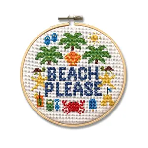Spot Colors Beach Please Counted Cross Stitch Kit