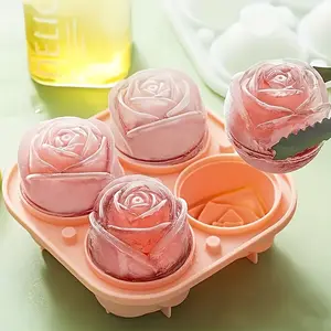 2 INCH Fun Shapes,Rose Ice Cube Mold,Rose Gift Ice Ball Maker Mold | Silicone Ice Cube Tray,Whiskey Ice Cubes Mold,Bourbon Ice Cube Molds Slow Melting Ice for Whiskey,Cocktails&Old Fashioned
