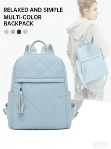 Anti-theft Lightweight and Stylish Women's Backpack, Large-capacity Korean-style Versatile Shoulder Bag for Travel and Outings, Gifts for girls and mothers,Suitable for going to school and daily commuting, Quilted Casual Daypack