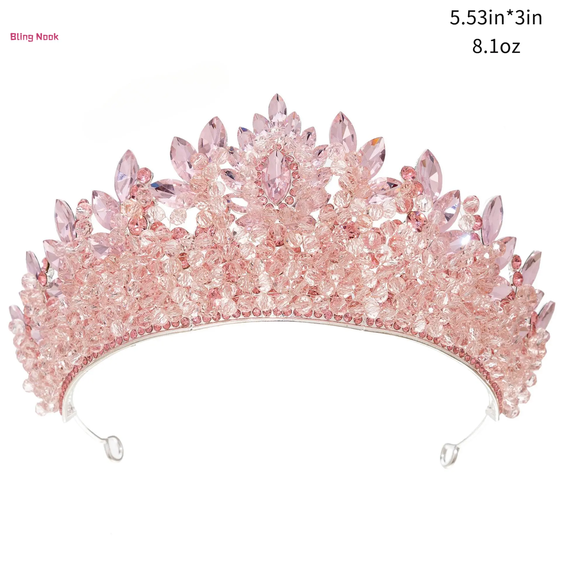 Baroque Bridal Crystal Crown Rhinestone Pageant Tiara for Women Luxurious Alloy & Crystal Wedding Headpiece Elegant European-Style Headdress for Brides & Beauty Queens Dazzling Gift for Her polished zirconia crown princess  3 wedding  tiara