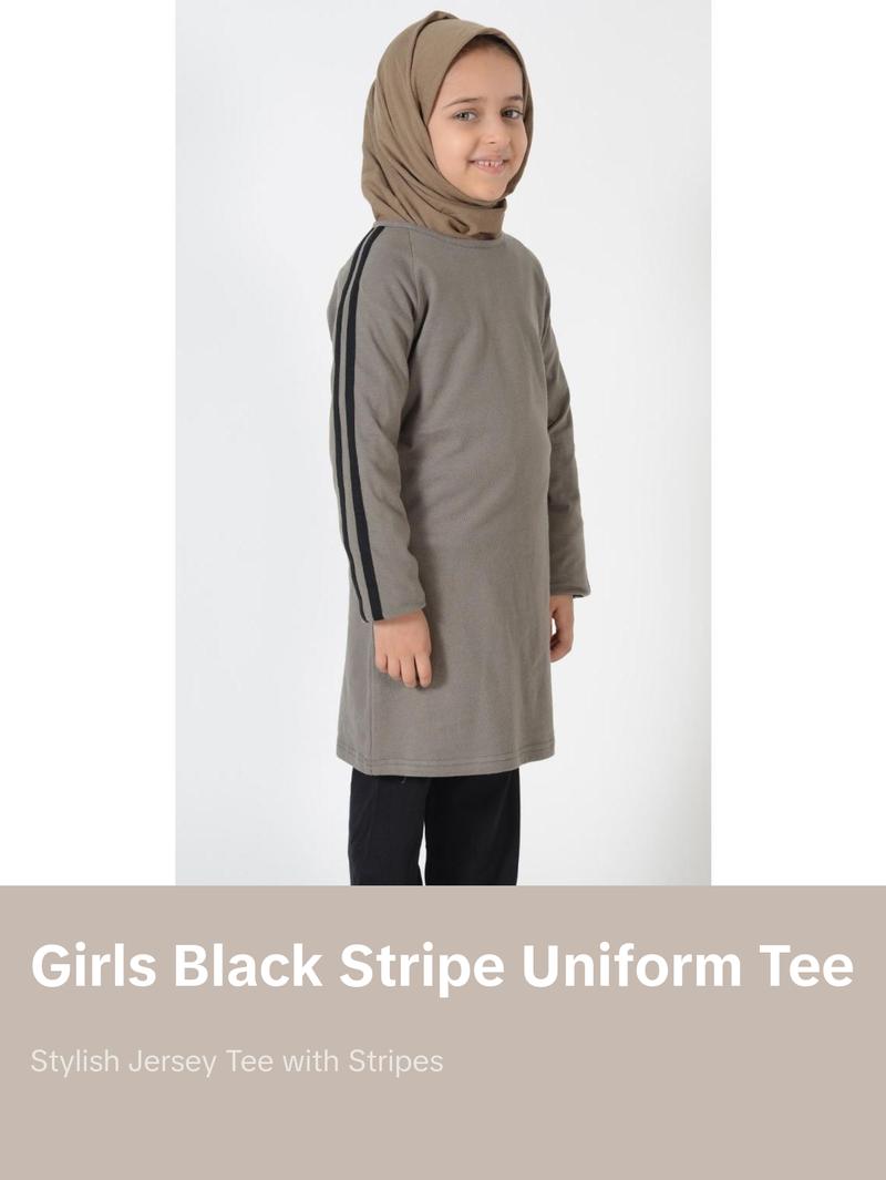 Girls Jersey Black Stripe Uniform Tee - Final Sale