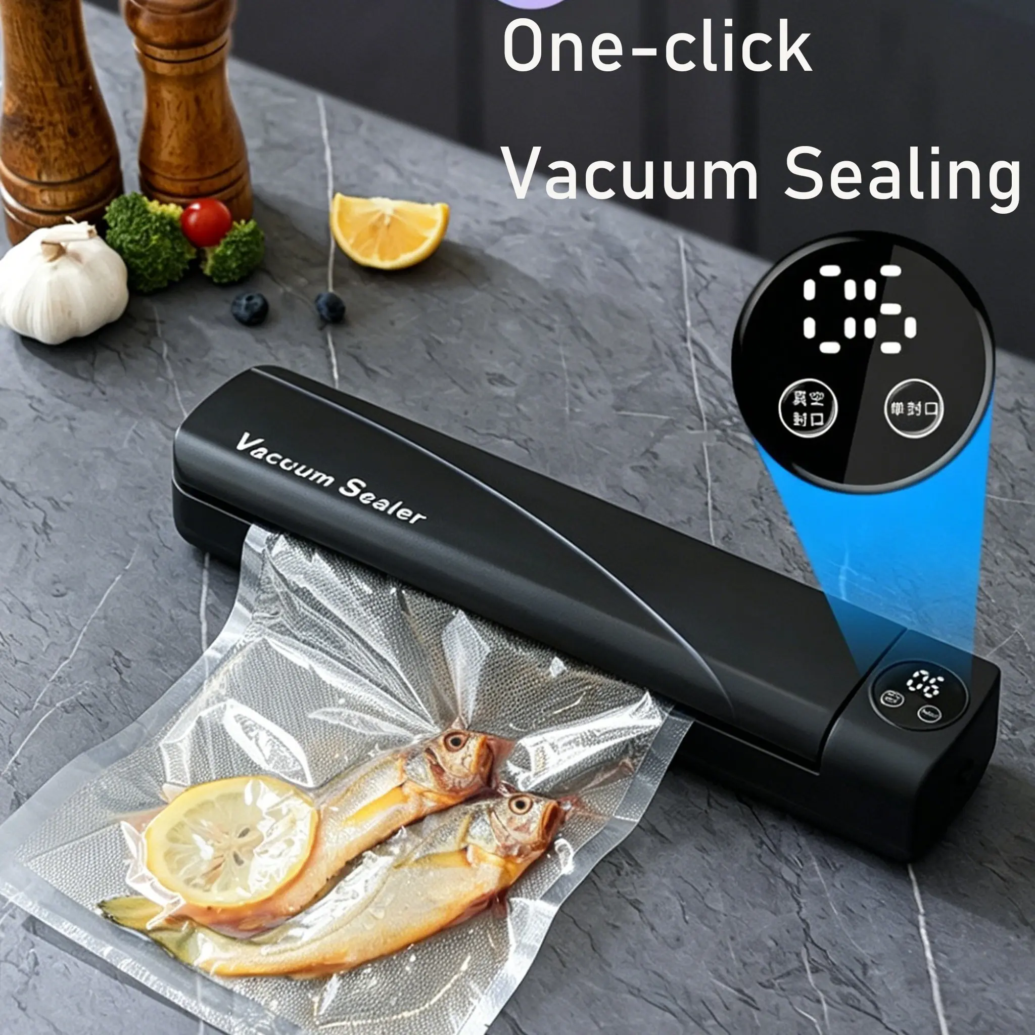 Multi-Functional Automatic Food Sealer, Kitchen Plastic Vacuum Sealing Machine, Quick Seal for Snacks, Long-Term Food Storage, Compact Design, Portable Vacuum Sealer, Plastic Bag Sealer