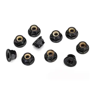 Traxxas 4-Tec 2.0 Serrated Flanged Nylon Locking Nut (Black) (10)