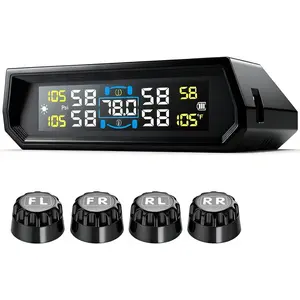 Tire   System - RV TPMS Solar Tire   System with 4 External Sensors & 6  Modes, LCD Display Auto /off TPMS sensors set of 4 for RV Trailer  SUV (0-87 PSI)